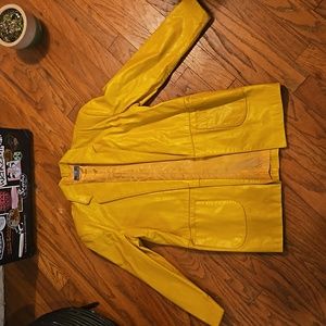 Oversized Yellow Vintage leather jacket